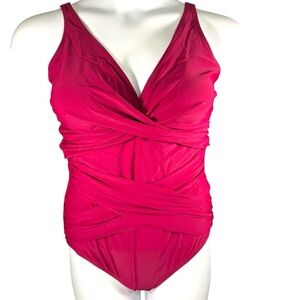 NWT SMISMIVO swimsuit size L Burgundy